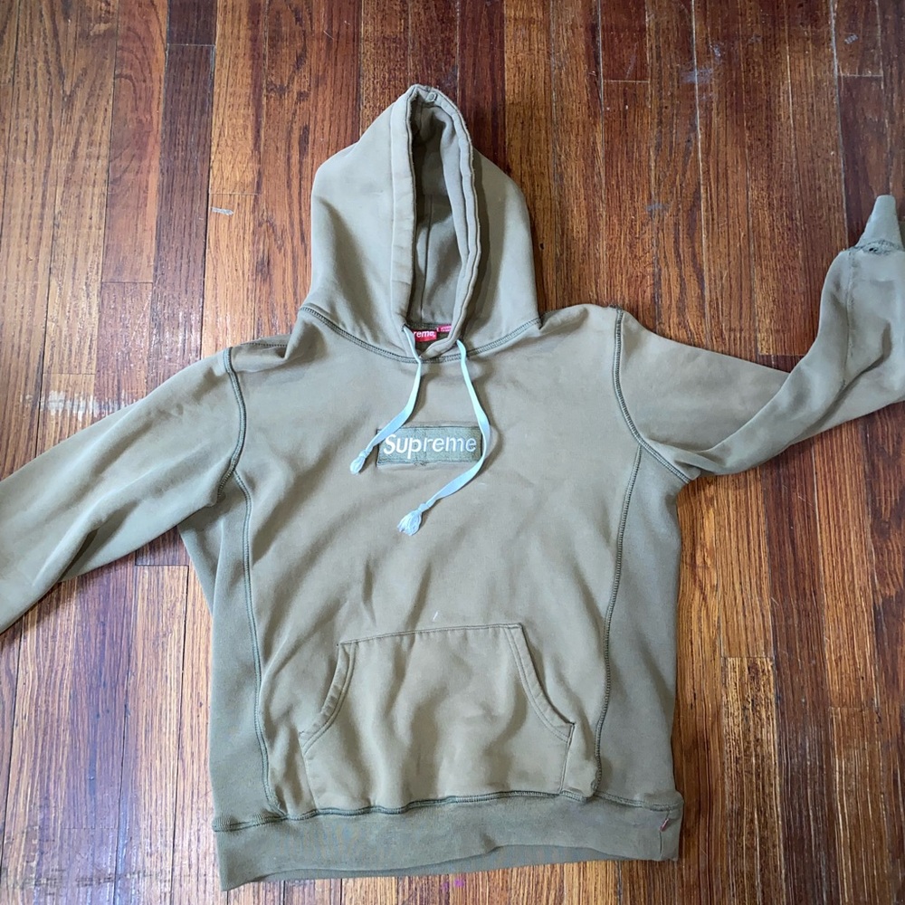 supreme Fw11 olive green box logo hoodie super rare vintage vnds size medium